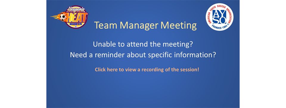 Team Manager Meeting Recorded