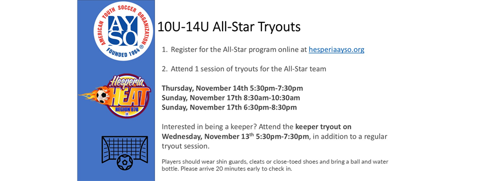 All-Star Tryouts 10U-14U