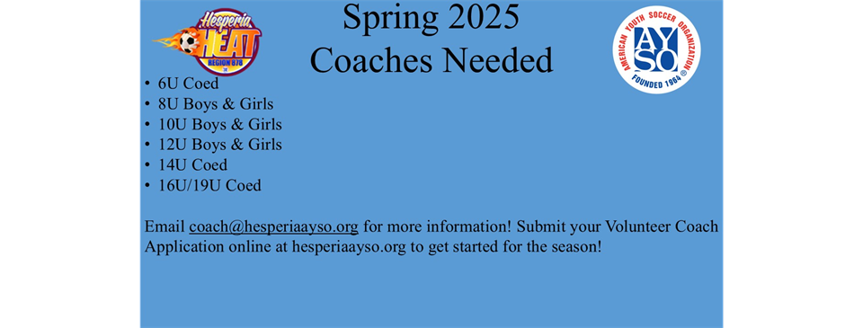 Coaches Needed